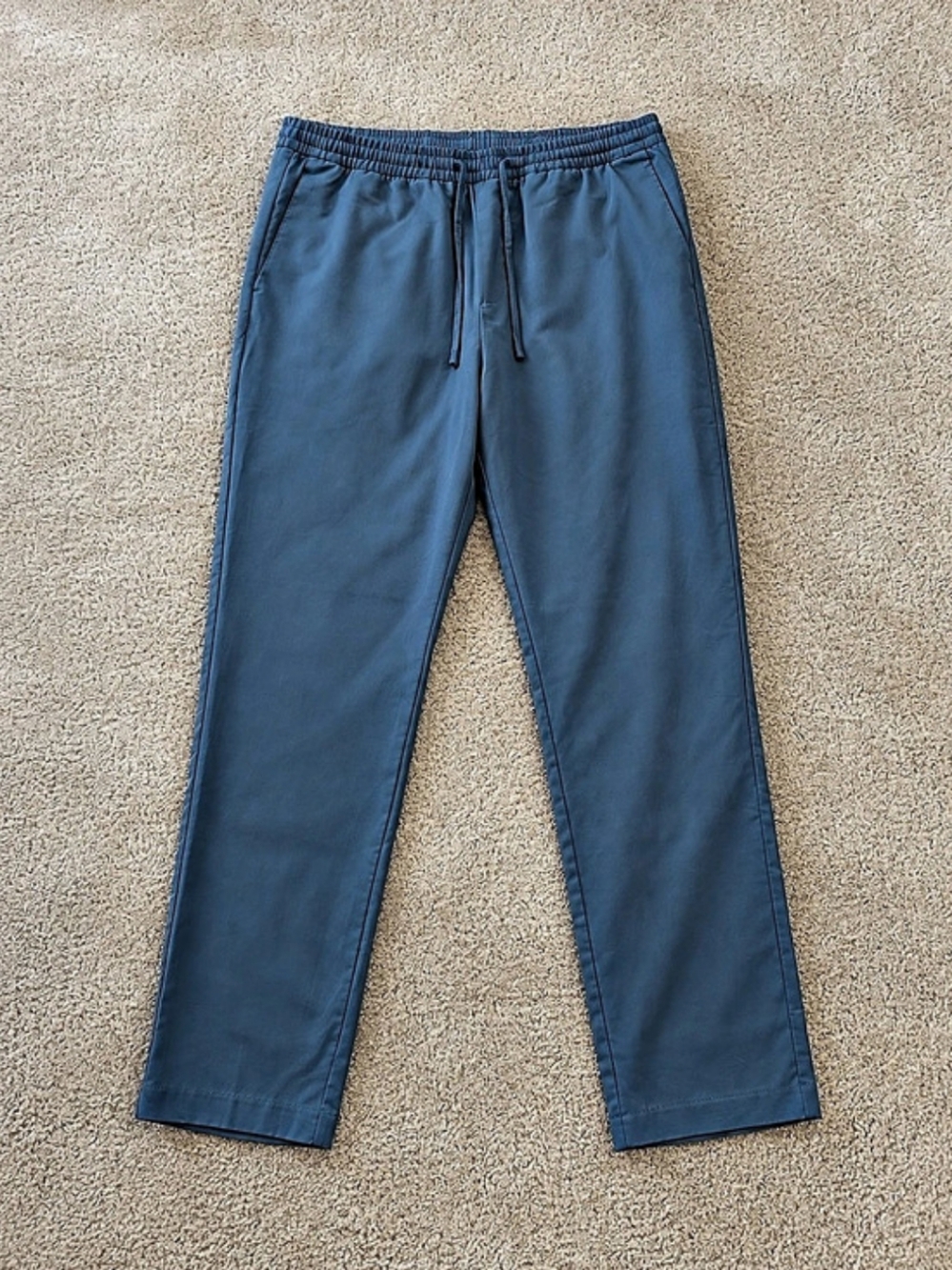 H&M Slim Fit Drawstring Twill Pants Blue Size Large